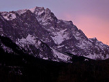 Zuspitze untergehende Sonne