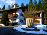 Hausansicht Winter mit Kornelkirsche